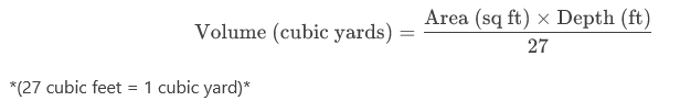 calculate volume in cubic yards