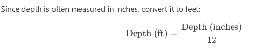 depth to foot